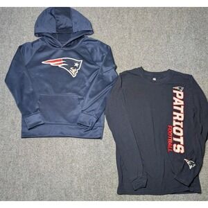 NFL New England Patriots Long Sleeve Shirt Youth Large & Hoodie Youth Medium